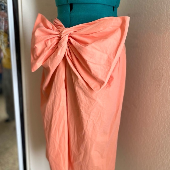 MSGM NEON ORANGE BIG BOW MINISKIRT 42 - Picture 5 of 5